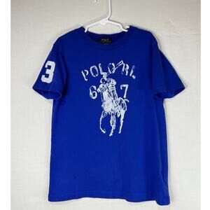 Polo Ralph Lauren Royal Blue T Large White Pony size 7